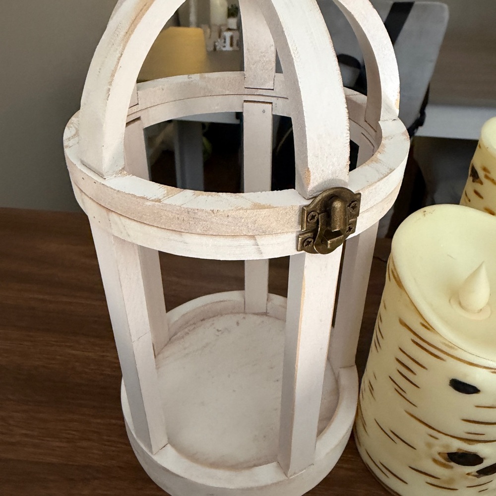 Rustic Birch LED Candles & lantern - Picture 3 of 7